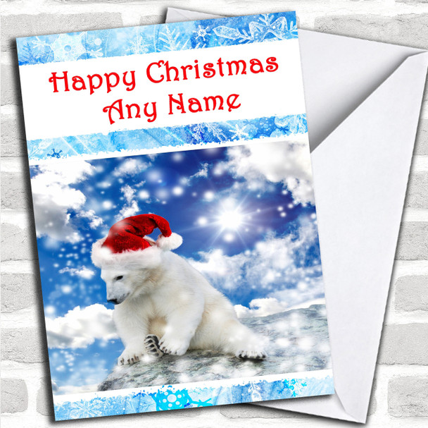 Stunning Polar Bear Christmas Card Personalized