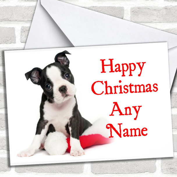 Beautiful Puppy Christmas Card Personalized