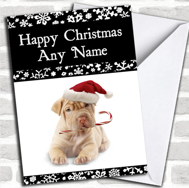 Puppy Dog Christmas Card Personalized