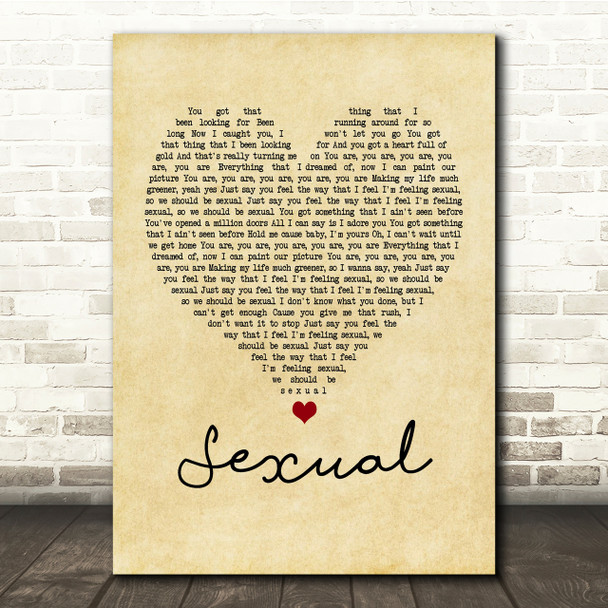 NEIKED Sexual Vintage Heart Song Lyric Quote Print