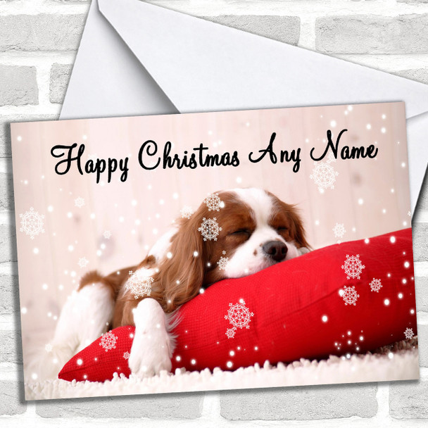 Lovely Spaniel Dog Christmas Card Personalized