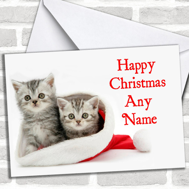 Lovely Kittens Christmas Card Personalized