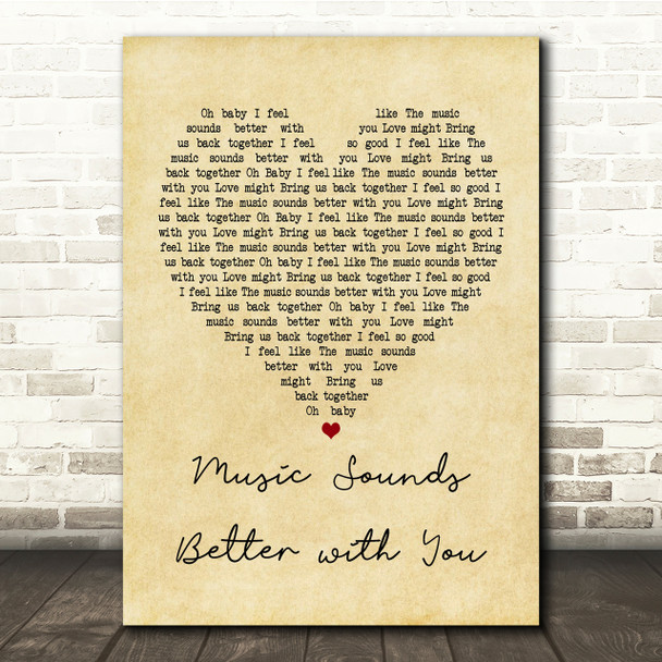 Stardust Music Sounds Better with You Vintage Heart Song Lyric Quote Print Stardust Music Sounds Better with You Vintage Heart Song Lyric Quote Print