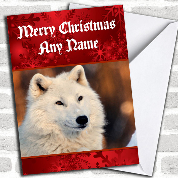 White Wolf Personalized Christmas Card