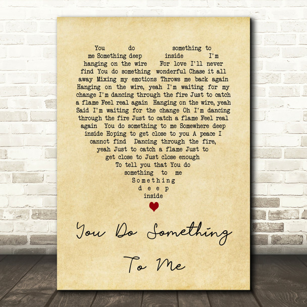 You Do Something To Me Paul Weller Vintage Heart Song Lyric Quote Print