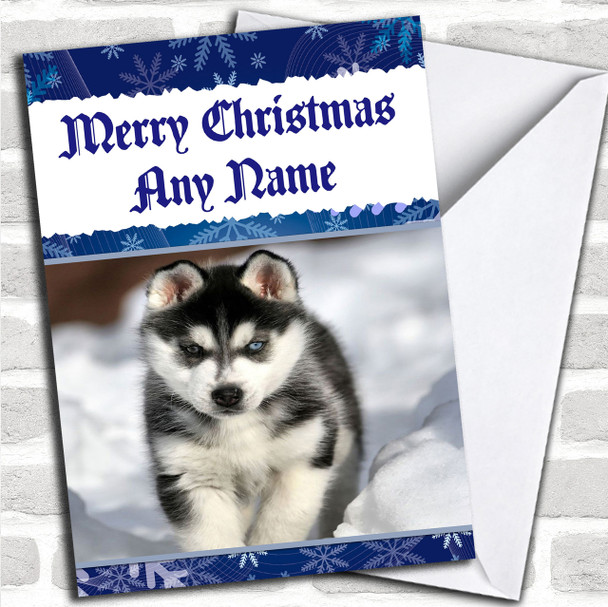 Siberian Husky Personalized Christmas Card