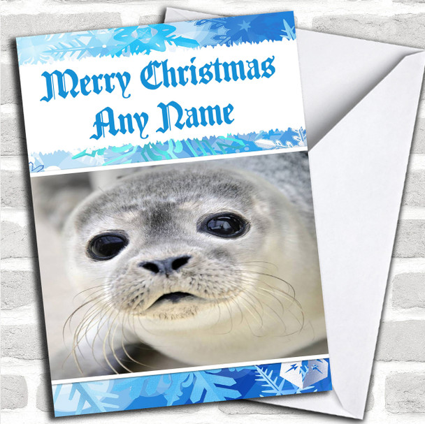 Cute Seal Personalized Christmas Card