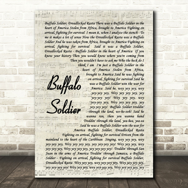 Buffalo Soldier Bob Marley Script Quote Song Lyric Print