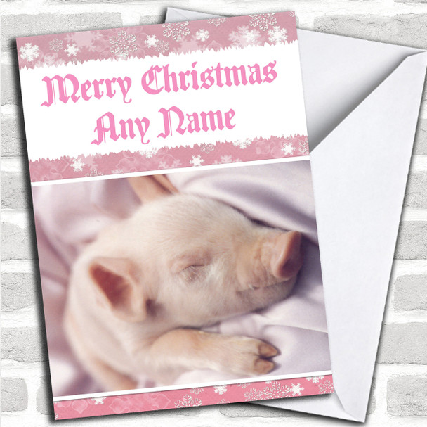 Piglet Personalized Christmas Card