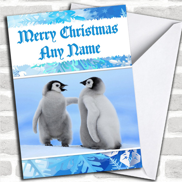 Cute Penguins Personalized Christmas Card