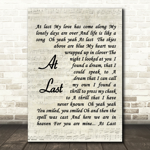 Etta James At Last Quote Song Lyric Print