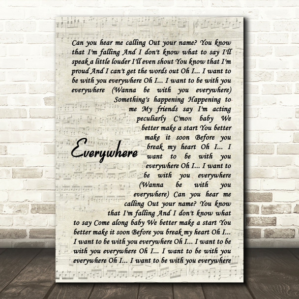 Fleetwood Mac Everywhere Quote Song Lyric Print