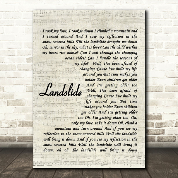 Fleetwood Mac Landslide Quote Song Lyric Print