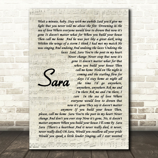 Fleetwood Mac Sara Quote Song Lyric Print