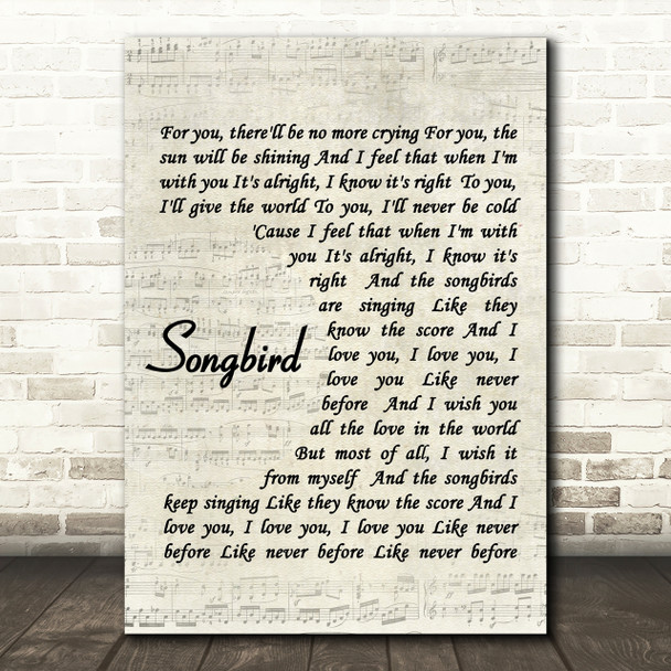 Fleetwood Mac Songbird Quote Song Lyric Print