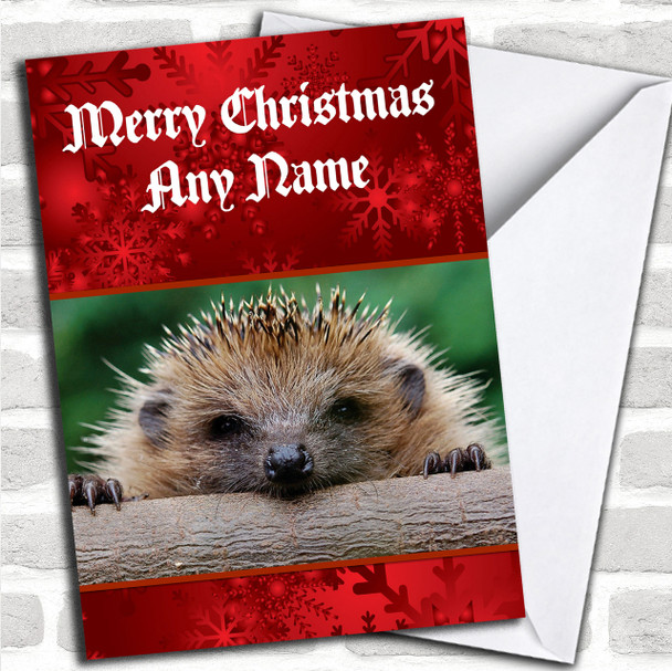 Hedgehog Personalized Christmas Card