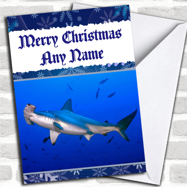 Hammerhead Shark Personalized Christmas Card