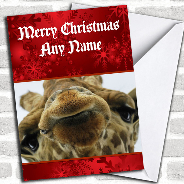 Giraffe Personalized Christmas Card