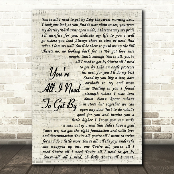 Marvin Gaye & Tammi Terrell You're All I Need To Get By Script Lyric Print Marvin Gaye & Tammi Terrell You're All I Need To Get By Script Lyric Print