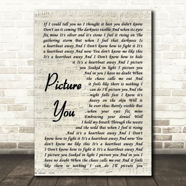 Mumford & Sons Picture You Vintage Script Song Lyric Quote Print