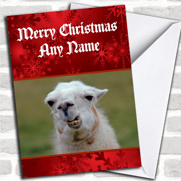 Lama Personalized Christmas Card