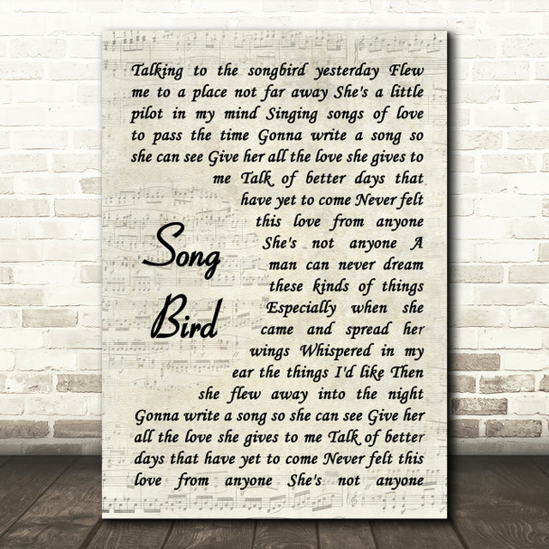 Oasis Song Bird Vintage Script Song Lyric Quote Print