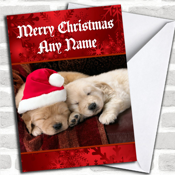 Gorgeous Puppy Dogs Personalized Christmas Card