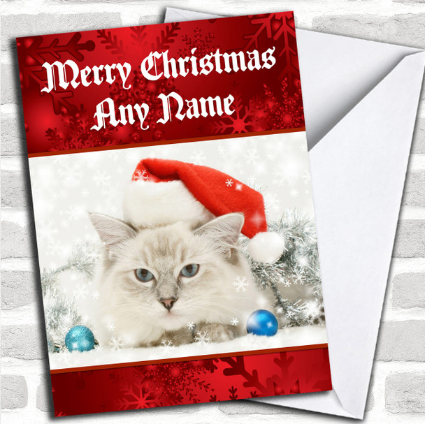 Christmas Cat Personalized Christmas Card