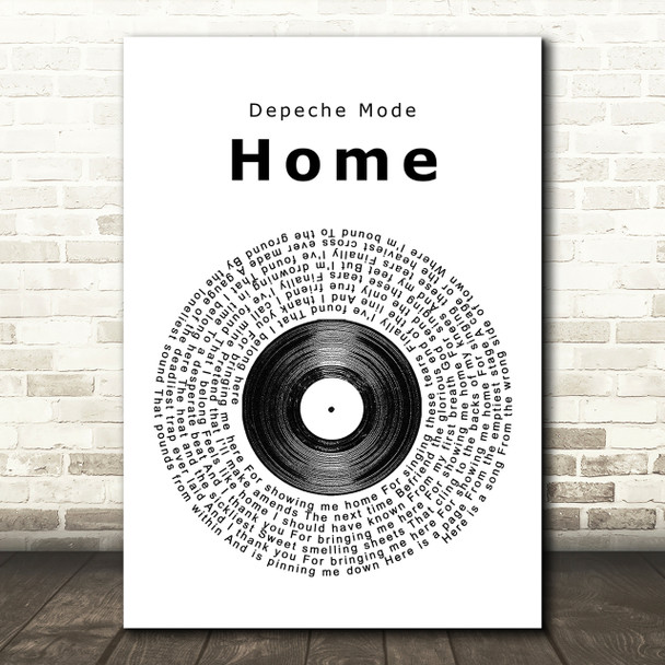 Depeche Mode Home Vinyl Record Song Lyric Quote Print