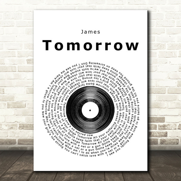James Tomorrow Vinyl Record Song Lyric Quote Print