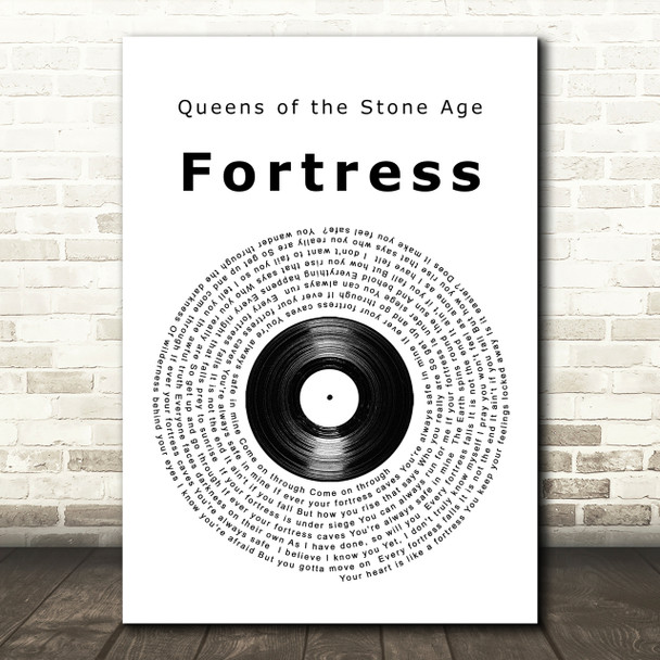 Queens of the Stone Age Fortress Vinyl Record Song Lyric Quote Print