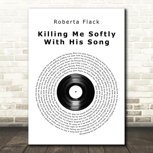 Roberta Flack Killing Me Softly With His Song Vinyl Record Song Lyric Print