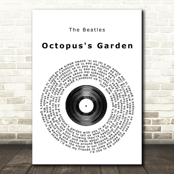 The Beatles Octopus's Garden Vinyl Record Song Lyric Quote Print