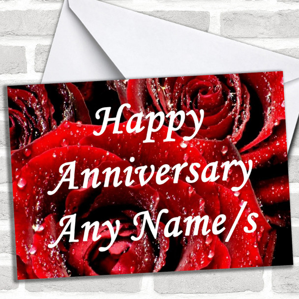 Red Rose Personalized Anniversary Card