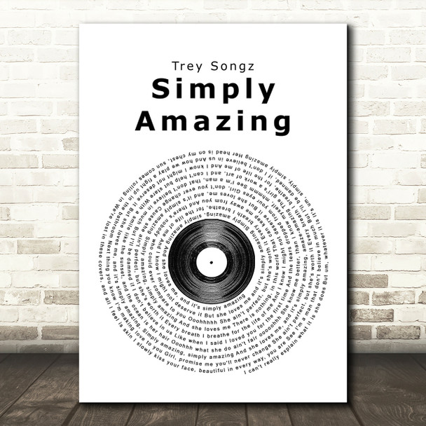 Trey Songz Simply Amazing Vinyl Record Song Lyric Quote Print