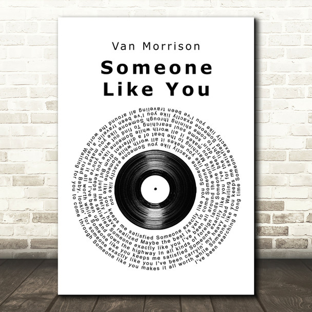 Van Morrison Someone Like You Vinyl Record Song Lyric Quote Print