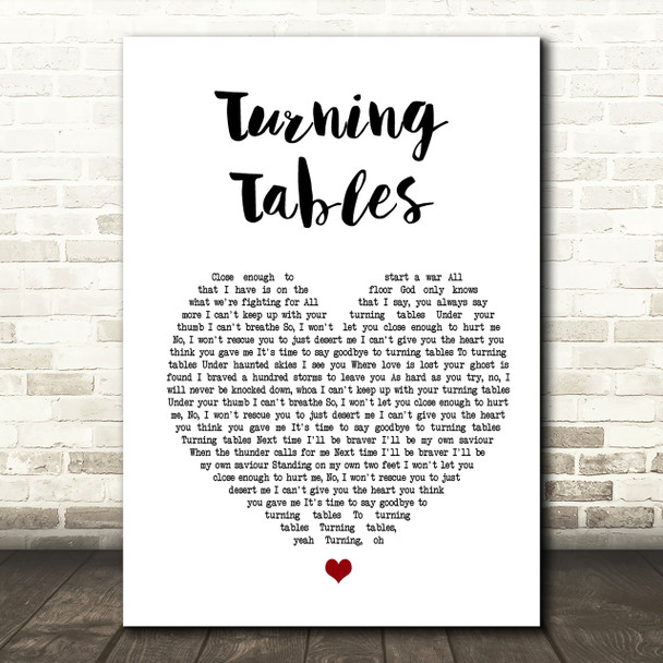 Adele Turning Tables Heart Song Lyric Quote Print