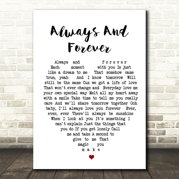 Always And Forever Luther Vandross Heart Song Lyric Quote Print