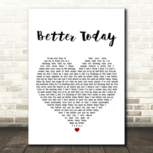 Coffey Anderson Better Today White Heart Song Lyric Quote Print