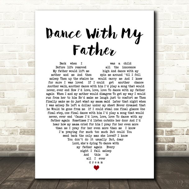 Dance With My Father Luther Vandross Heart Song Lyric Quote Print