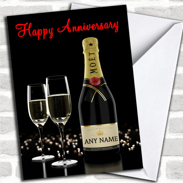 Moet Champagne Personalized Anniversary Card