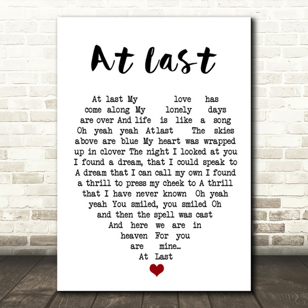 Etta James At Last Quote Song Lyric Heart Print