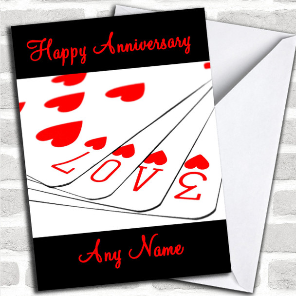 Love Playing Cards Personalized Anniversary Card