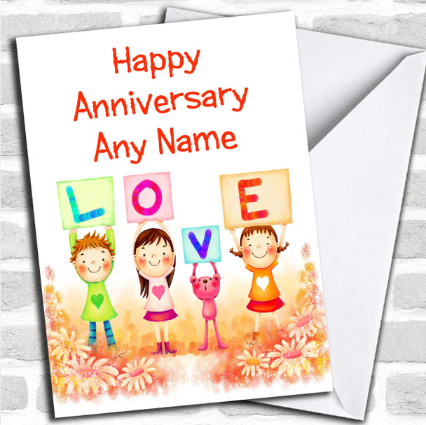 Cute Love Personalized Anniversary Card