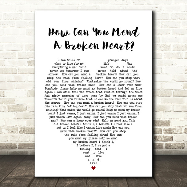 How Can You Mend A Broken Heart Al Green Heart Quote Song Lyric Print