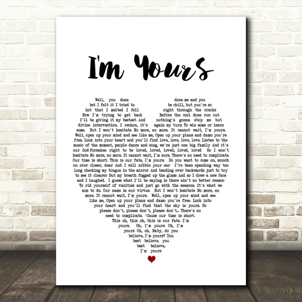 I'm Yours Jason Mraz Heart Song Lyric Quote Print I'm Yours Jason Mraz Heart Song Lyric Quote Print