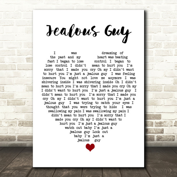 Jealous Guy John Lennon Quote Song Lyric Heart Print