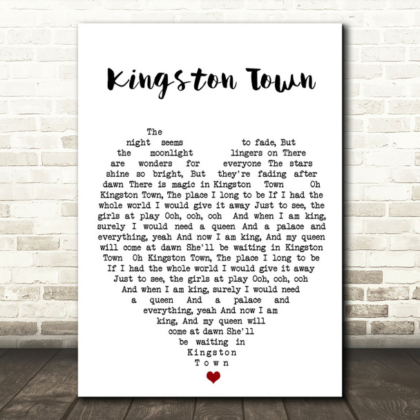 Kingston Town UB40 Quote Song Lyric Heart Print
