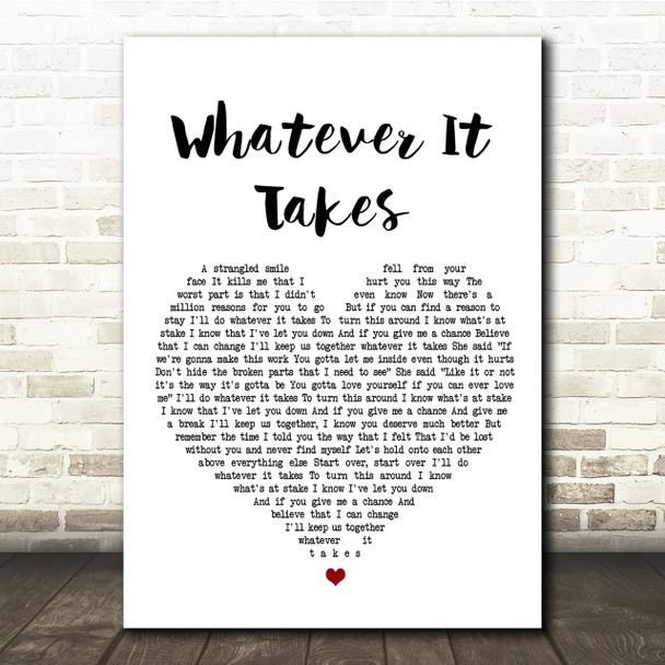 Lifehouse Whatever It Takes White Heart Song Lyric Quote Print