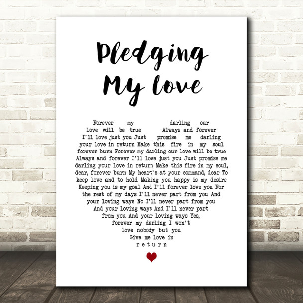 Marvin Gaye & Diana Ross Pledging My Love Heart Song Lyric Quote Print